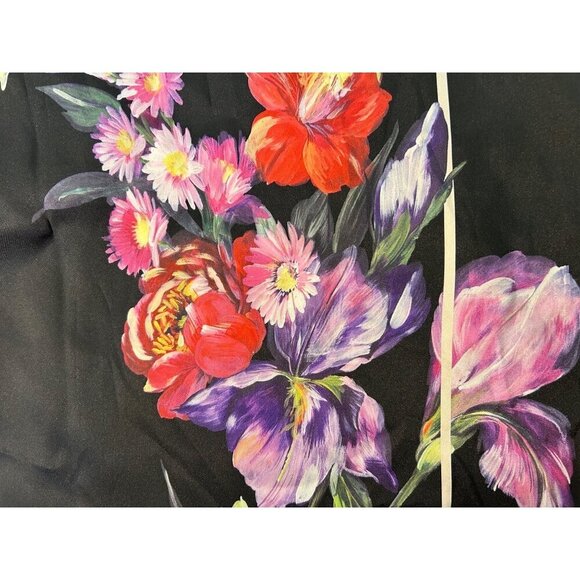 Express Large Black Floral Scarf Wrap 43 x 57 NWOT - Picture 3 of 4